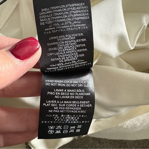 Bebe Cream Bodycon Sleeveless Mini Dress with Gold Studs & Sequins - Sexy Party - Picture 12 of 16